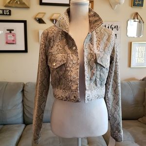 Snake Print Cropped jacket S